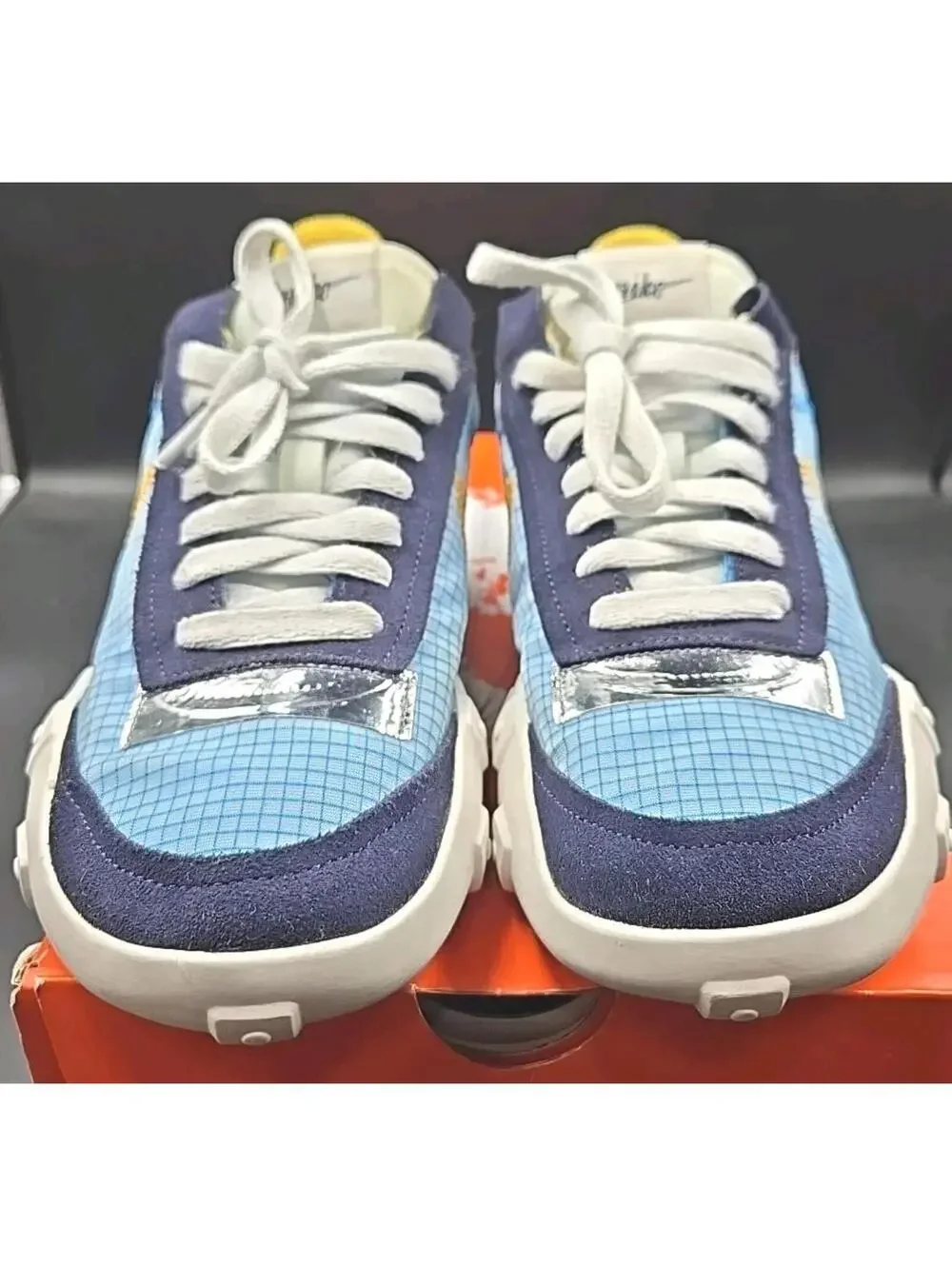 Women’s Nike Waffle Racer 2X Size 8 Blue And Gold EUC DC4467-400 w/ Box +++ - Picture 3 of 9
